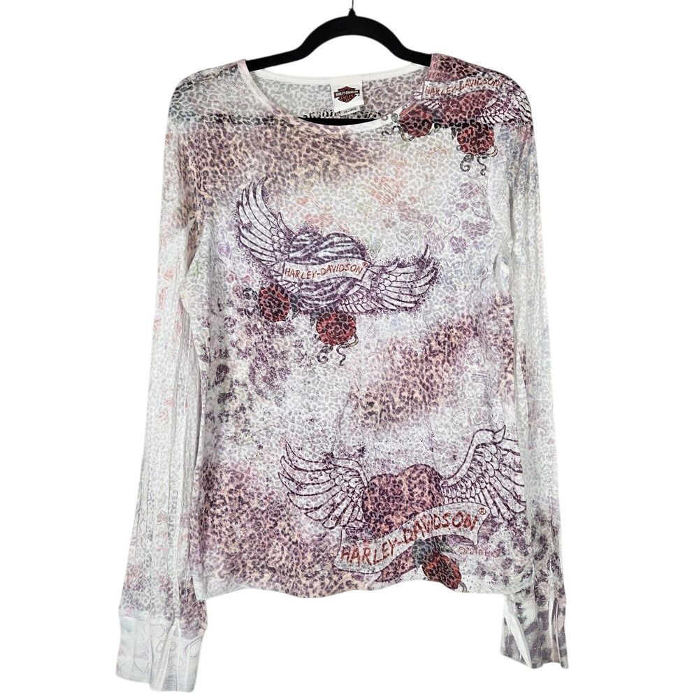 Harley-Davidson Leopard Print Long Sleeve Tee